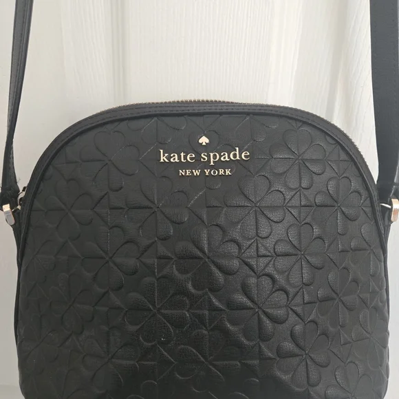 Kate Spade Black Floral Embossed Crossbody Bag - Picture 1 of 6